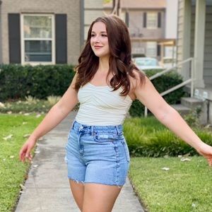 Express Body Contour Compression Silky Ruched Bodysuit - White